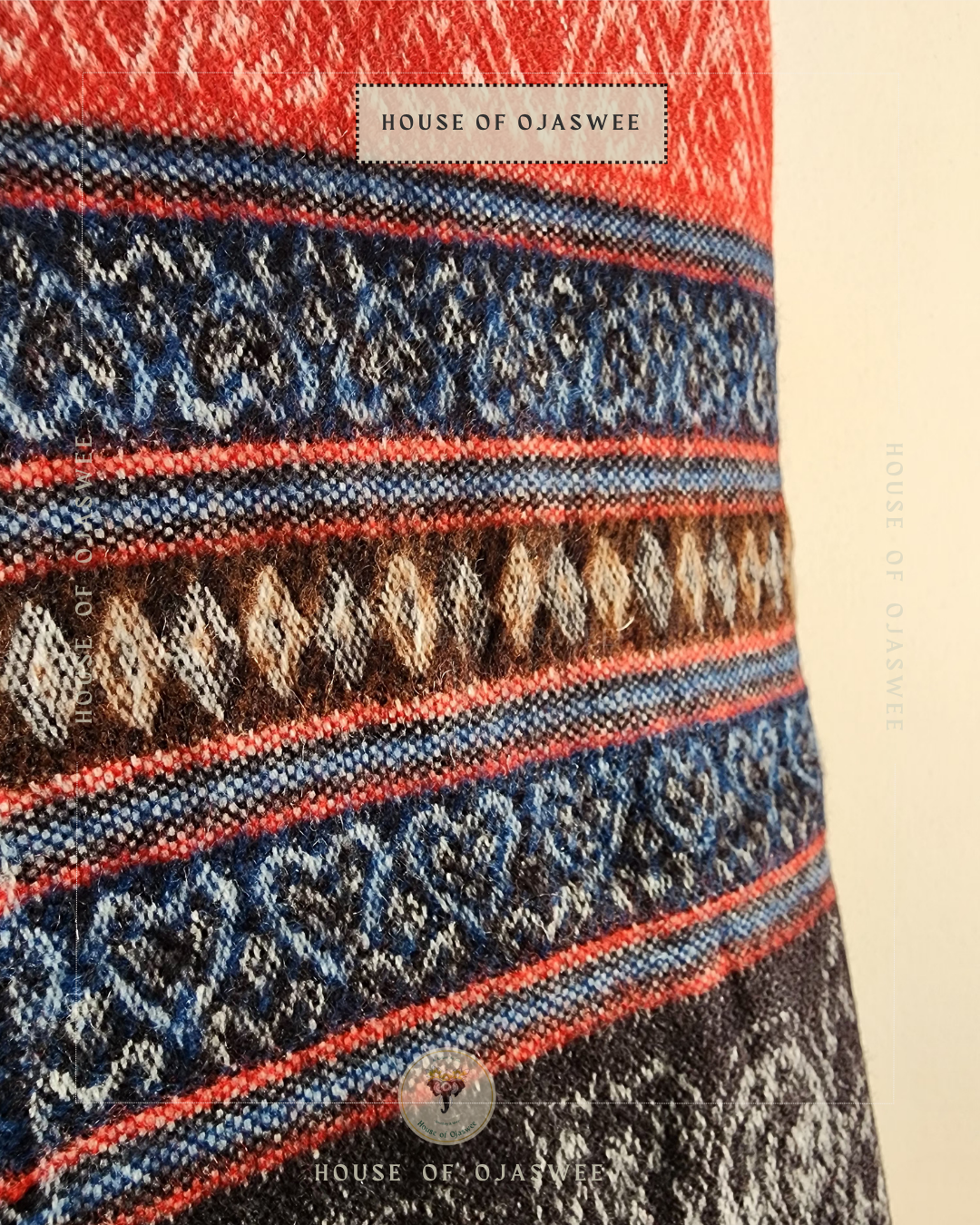 Himachali  Shawls Pattern - Black/Red