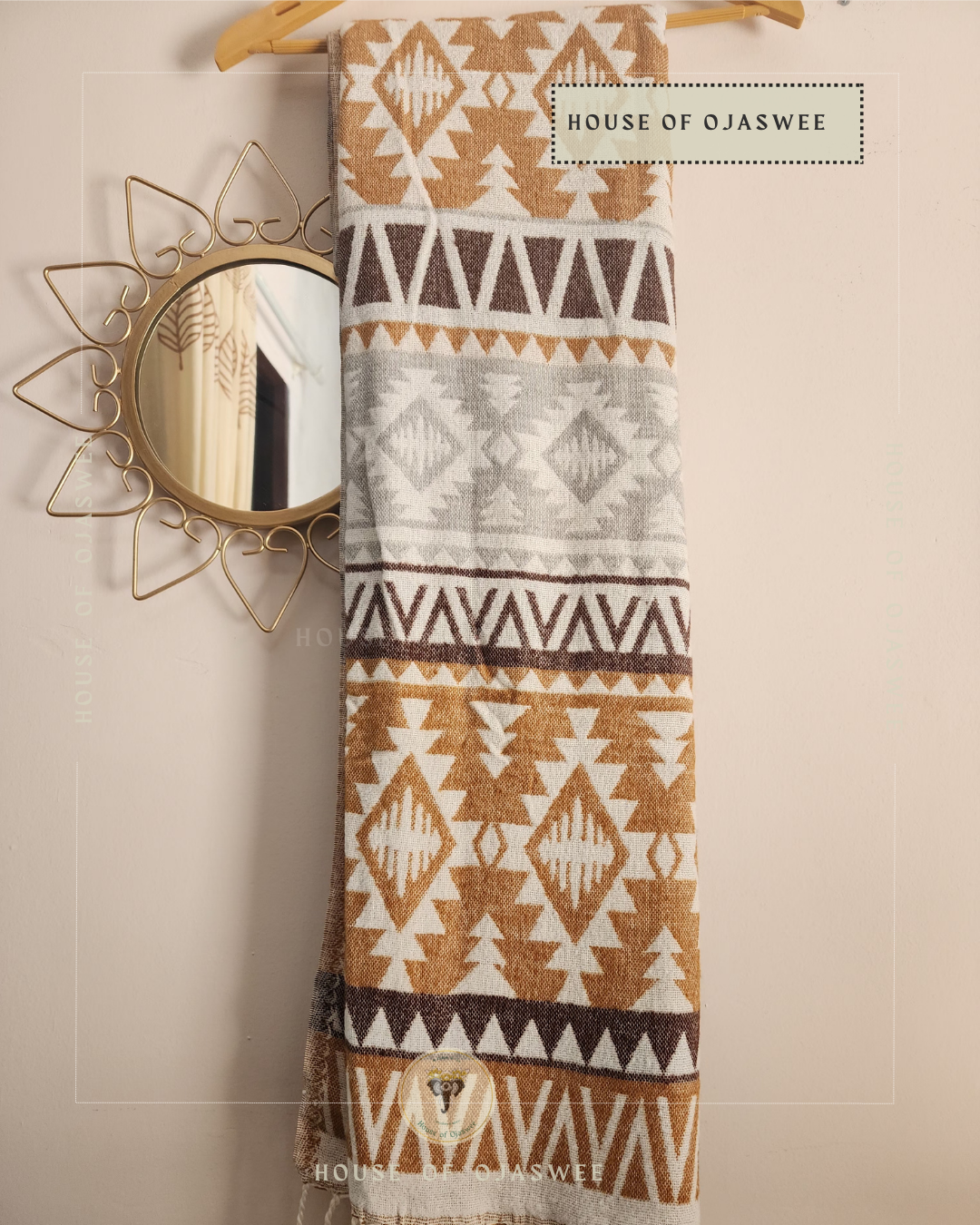 Himachali Shawls Pattern - Yellow/Grey