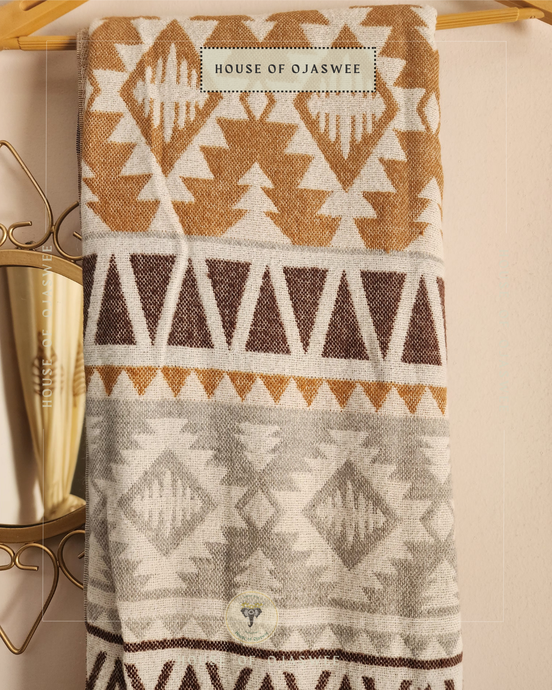 Himachali  Shawls Pattern - Yellow/Grey