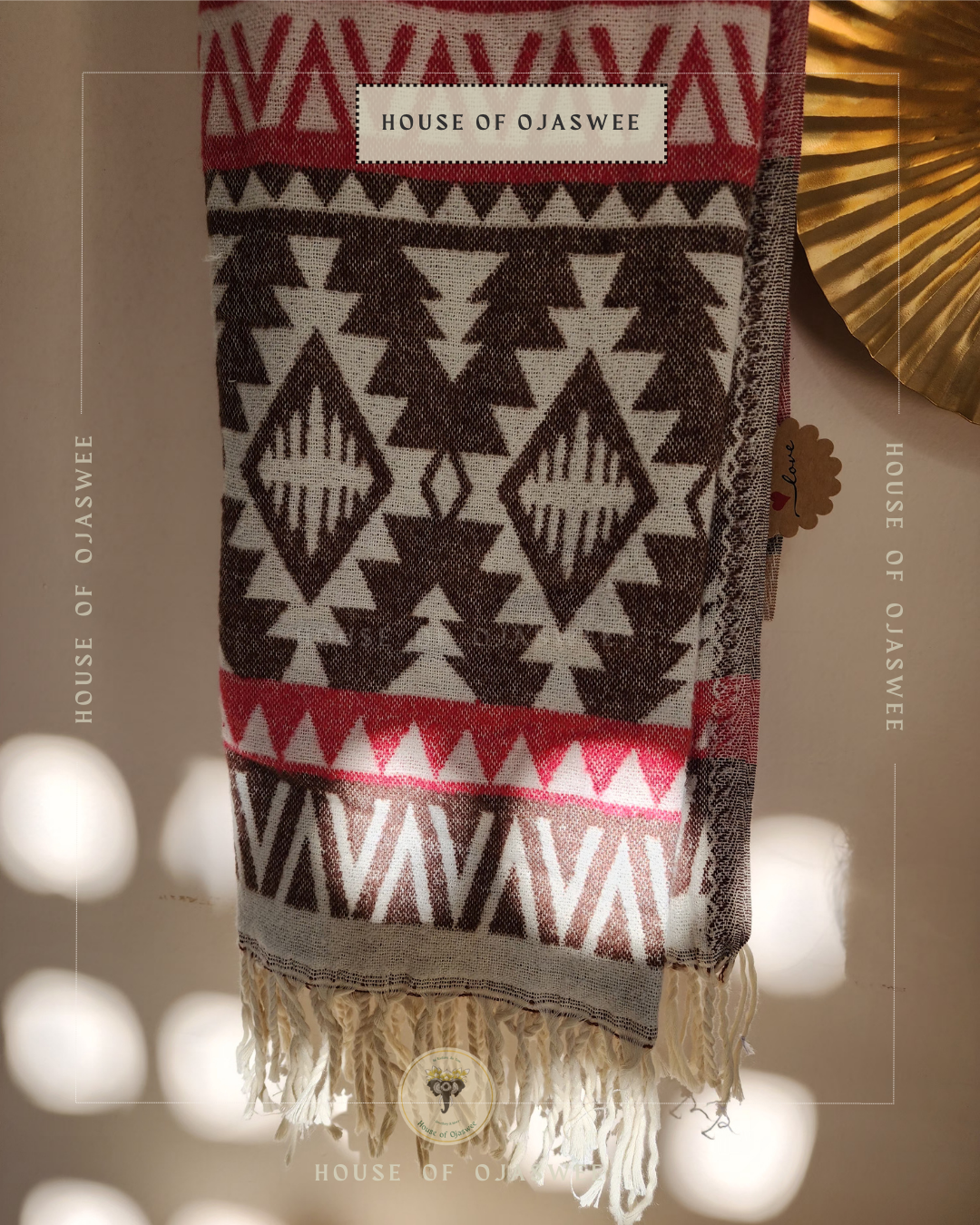 Himachali Shawls Pattern - Brown-Pink