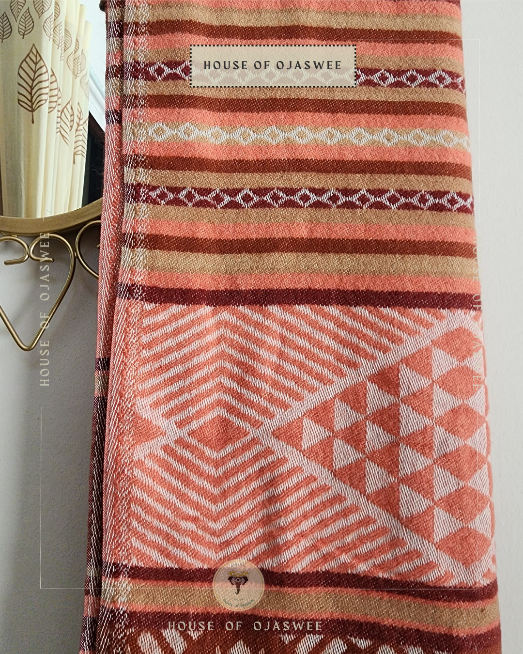 Himachali Shawls Pattern - Brown-Pink