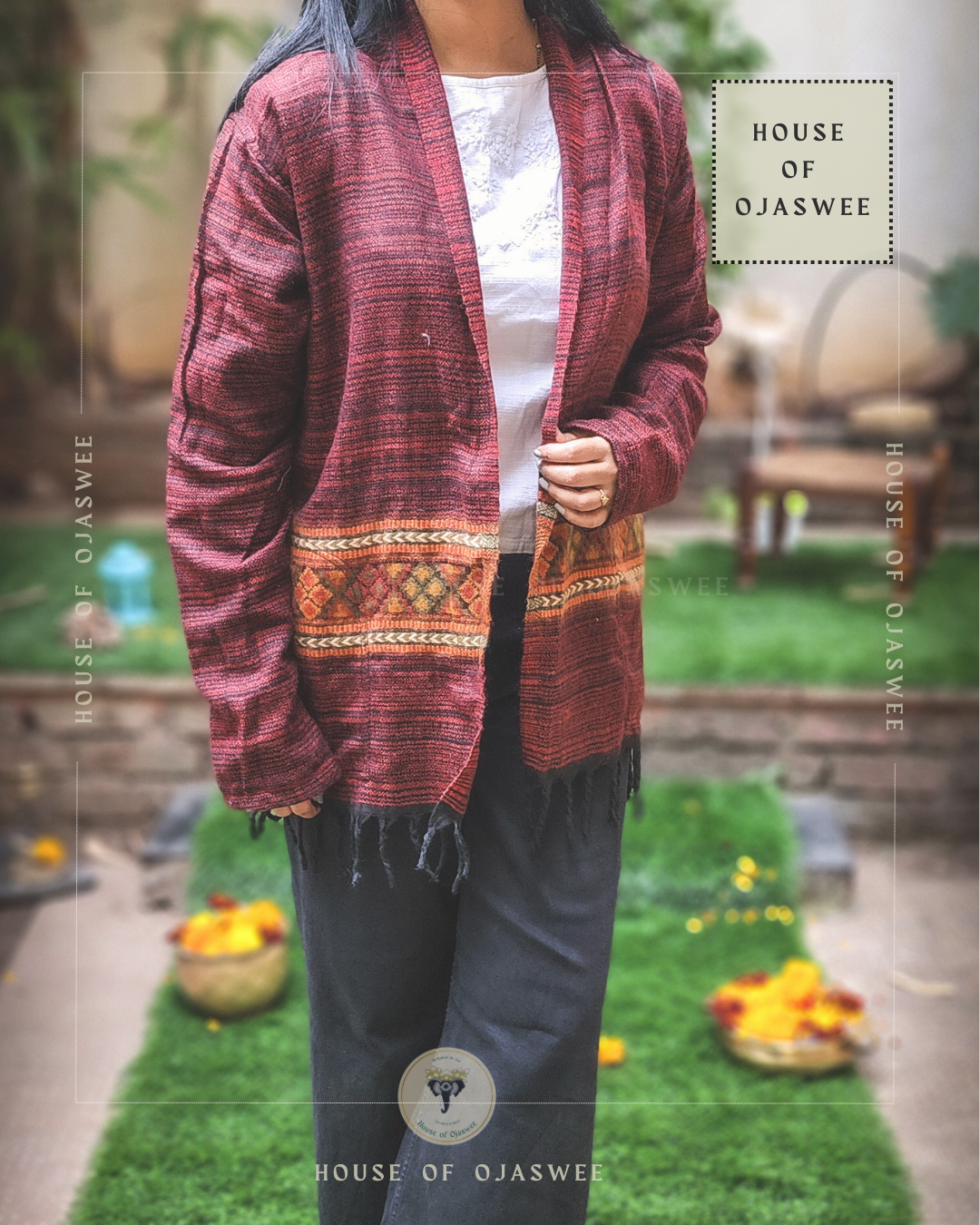 Himachali  Shrugs - Plain (Maroon)