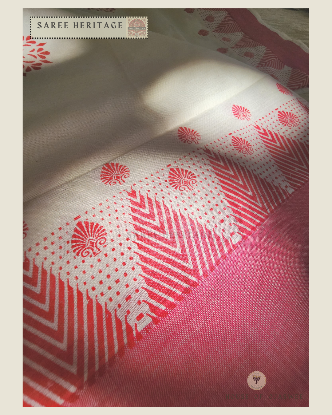 Saree - Pink / White