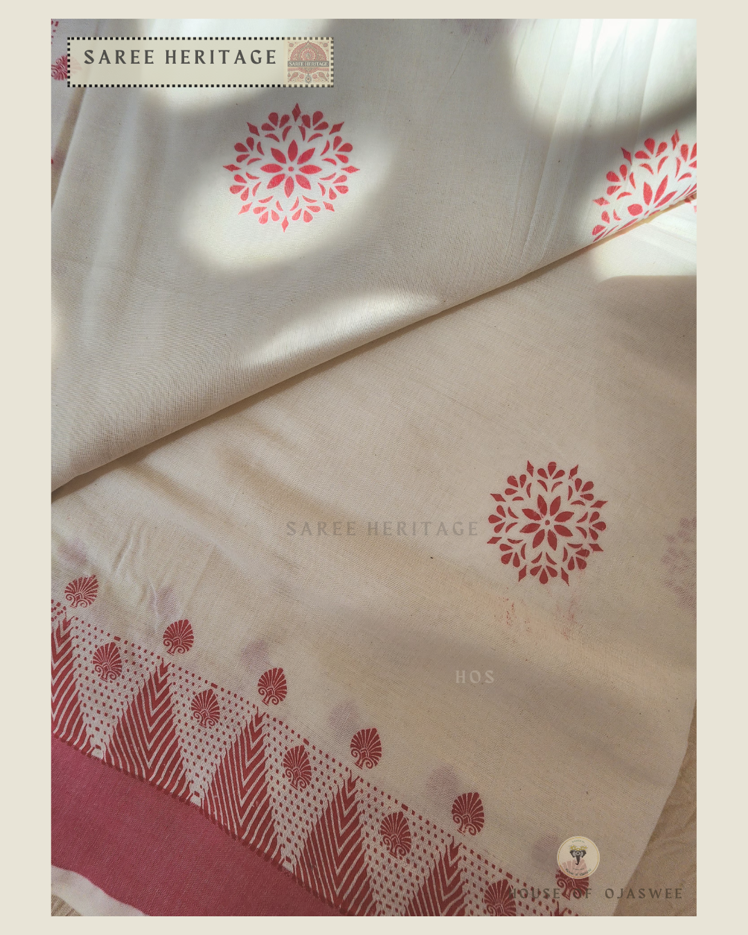 Saree - Pink / White