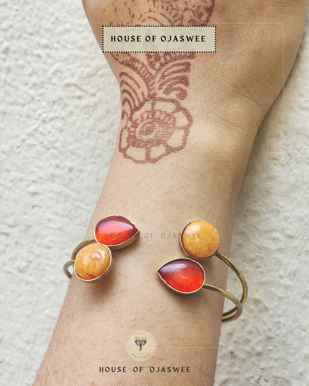 Matte Bracelet - Red & Yellow drops