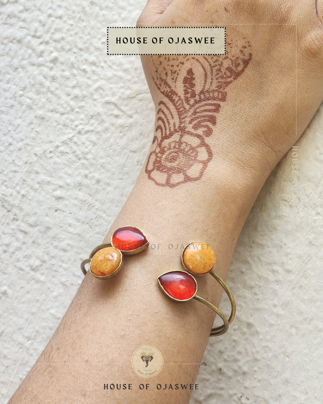 Matte Bracelet - Red & Yellow drops
