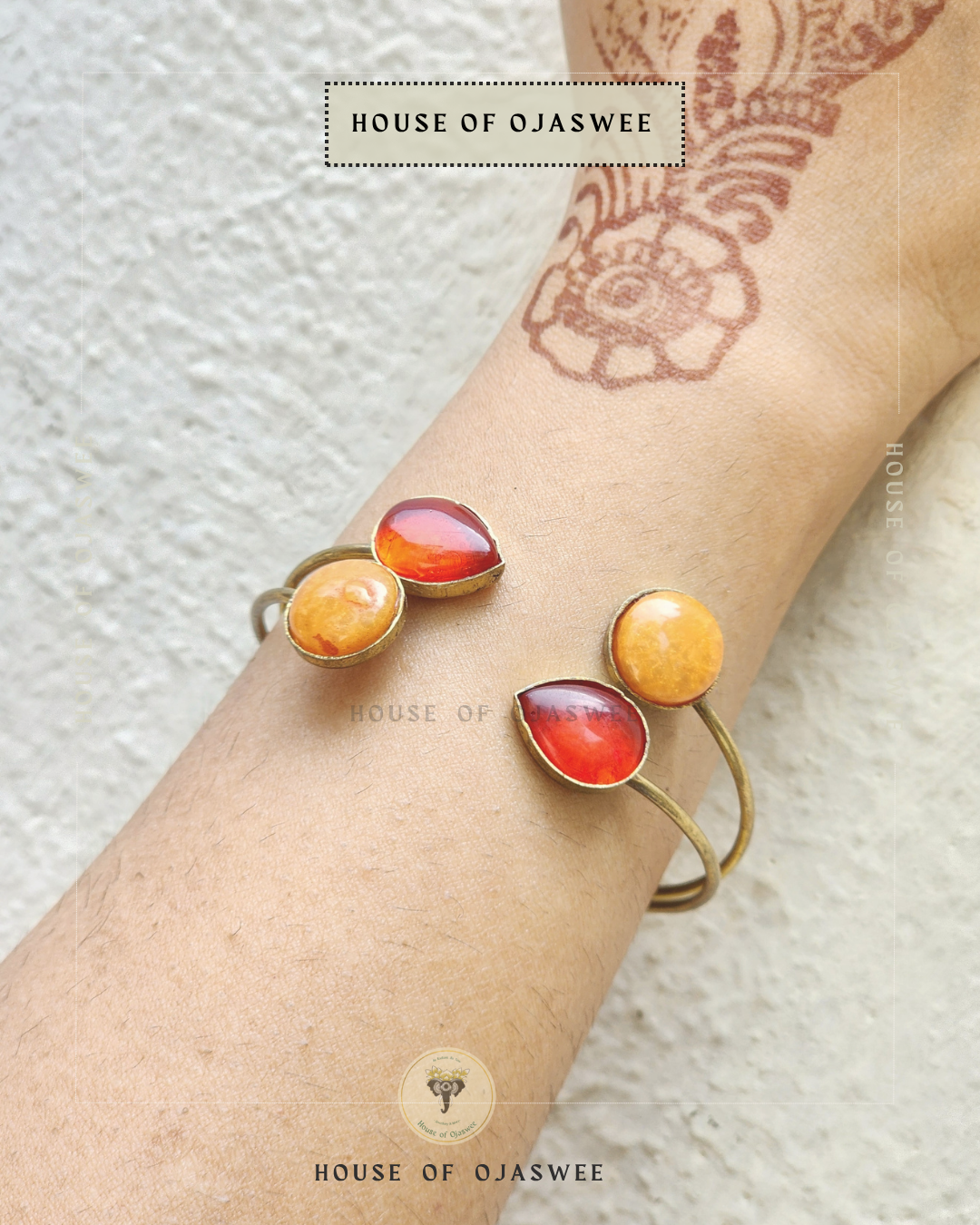 Matte Bracelet - Red & Yellow drops