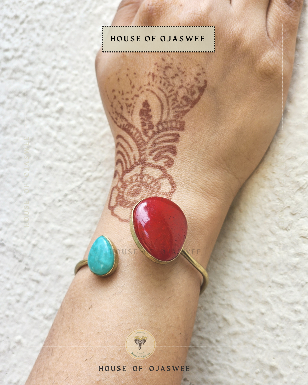 Matte Bracelet - Red & Blue drops