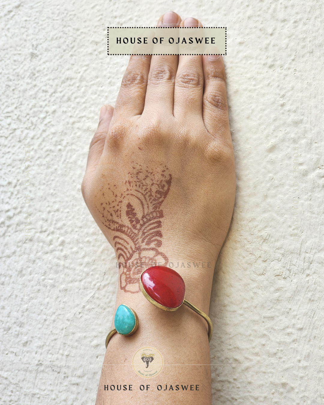 Matte Bracelet - Red & Blue drops 