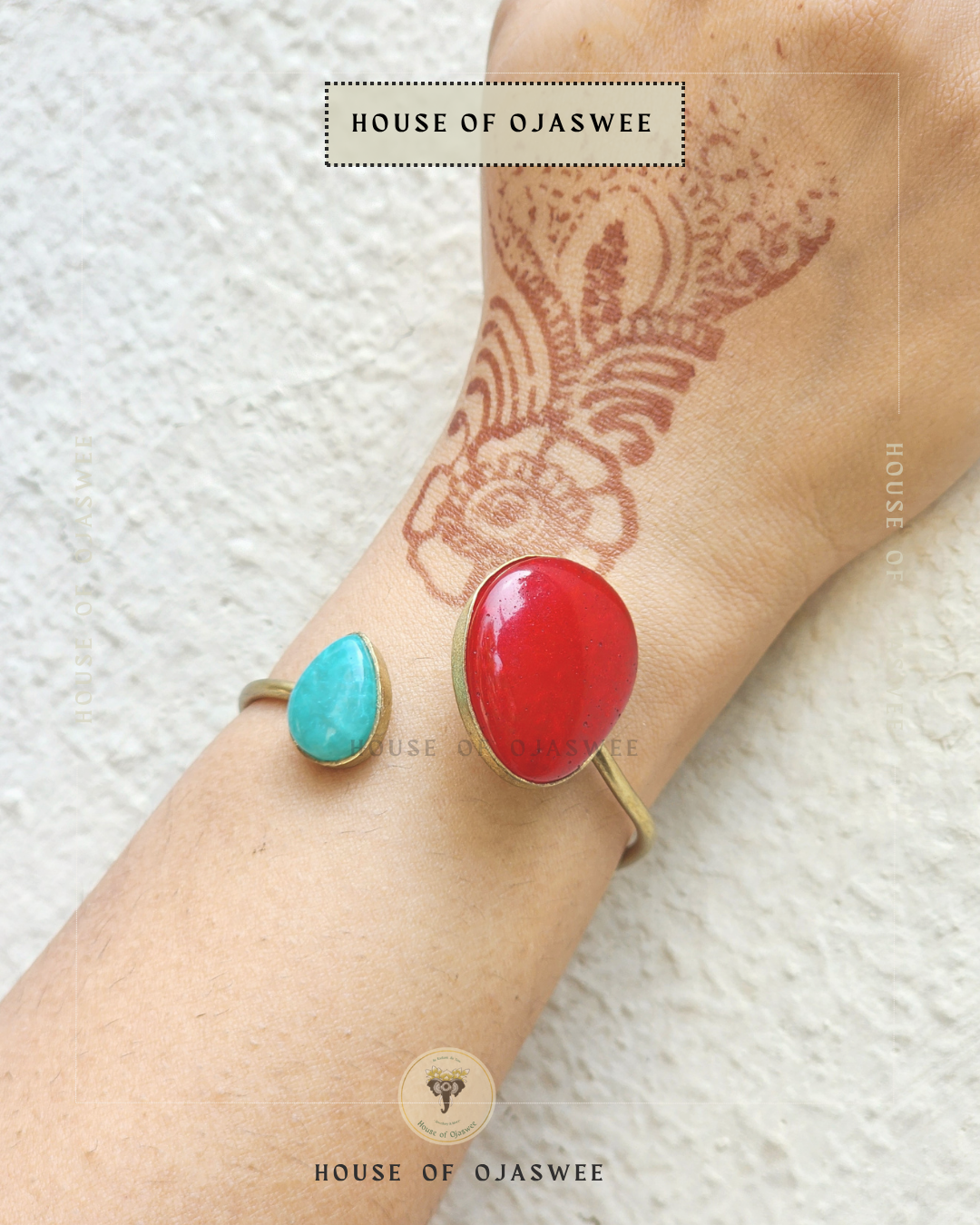 Matte Bracelet - Red & Blue drops 