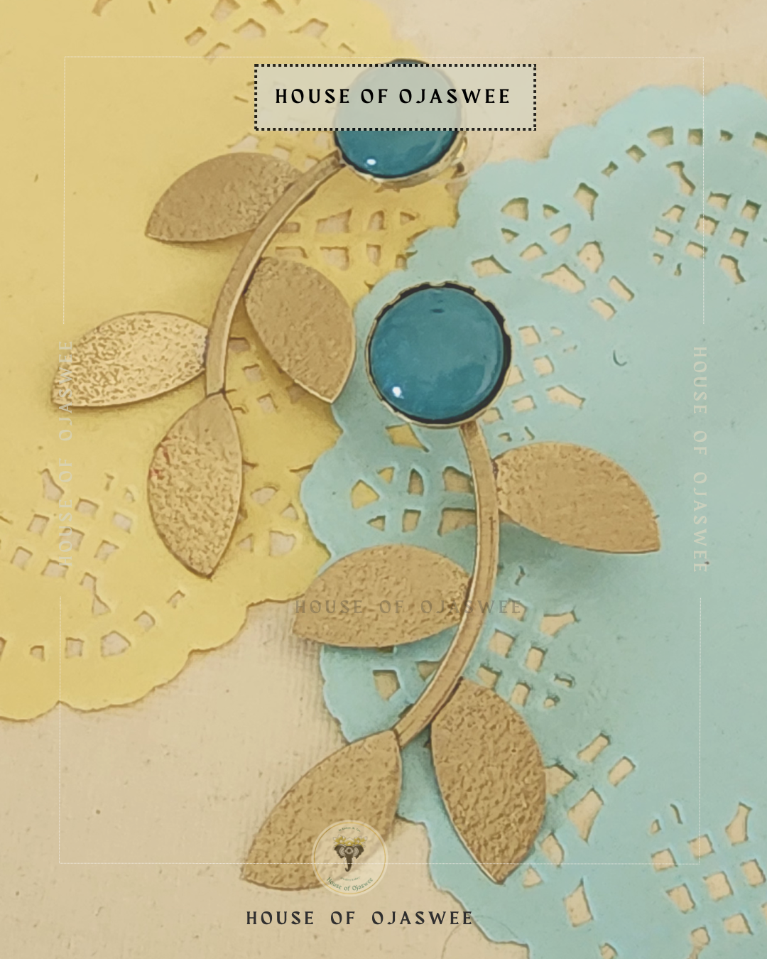 Matte Earrings - Leaf (Turquoise)