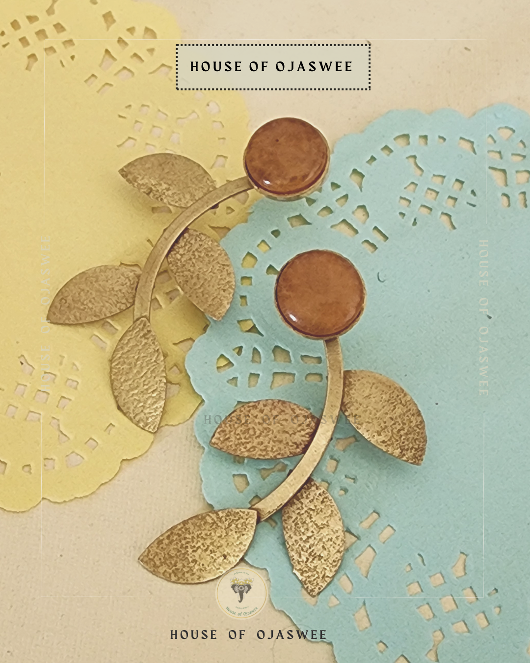 Matte Earrings - Leaf (Brown)