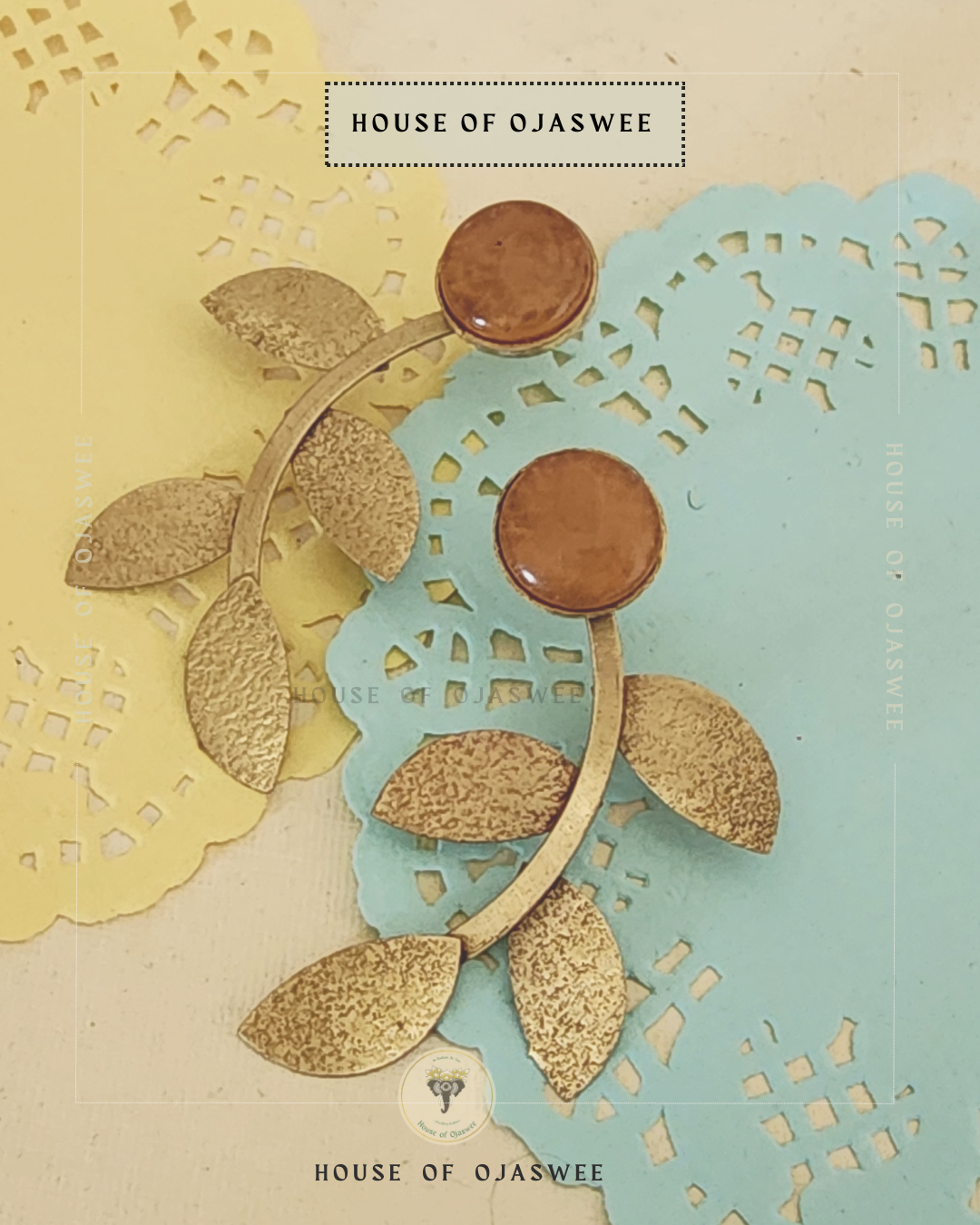 Matte Earrings - Leaf (Brown)