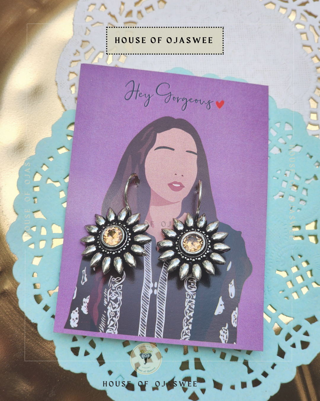 Oxidized Earrings Chakra Pastel Orange