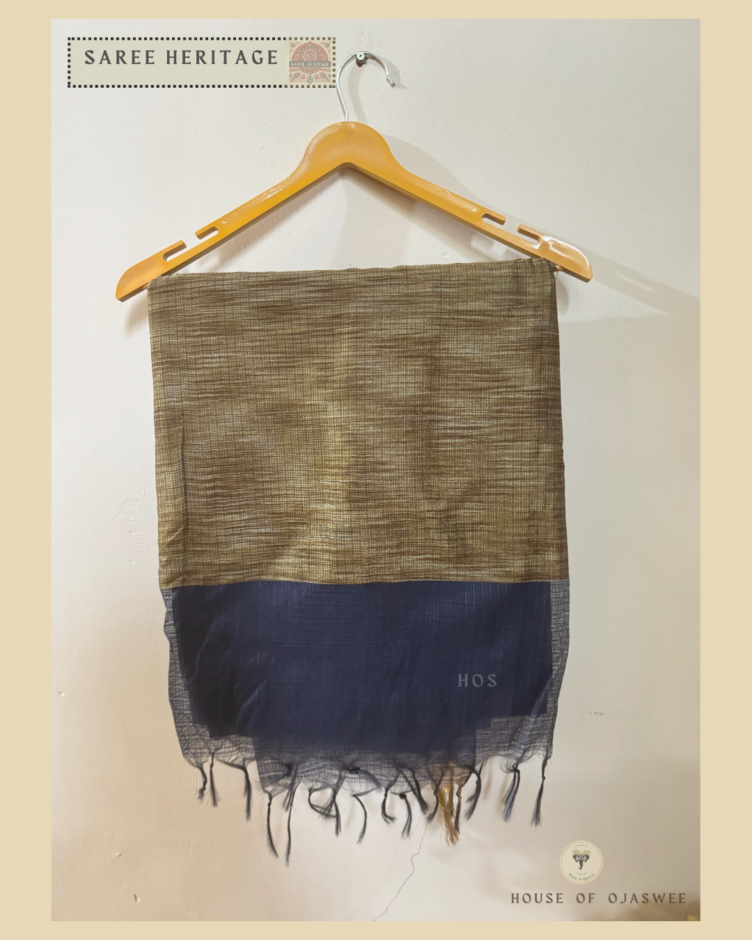 Navy Blue Kota Doria Silk Saree 