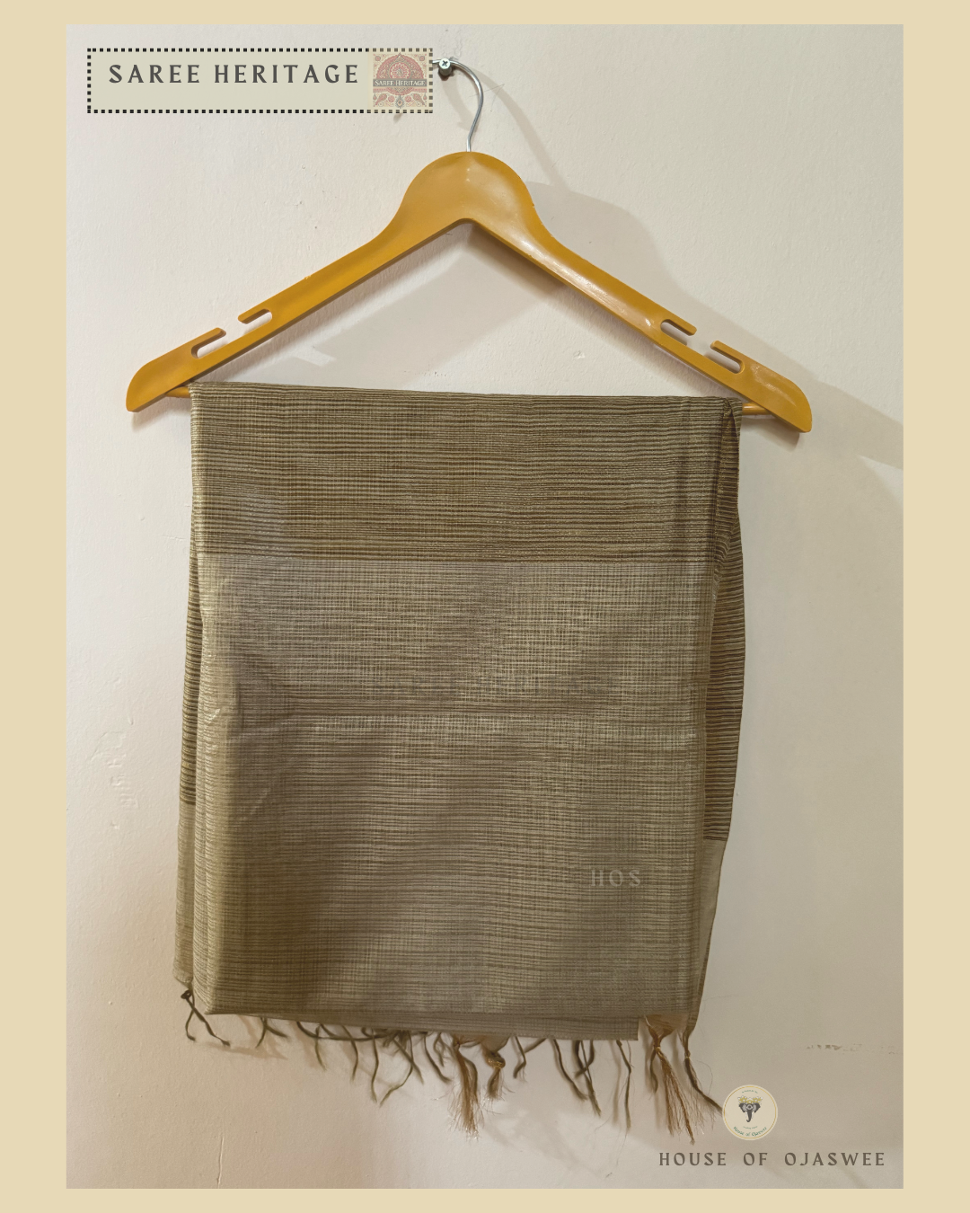 Beige Kota Doria Silk Saree 