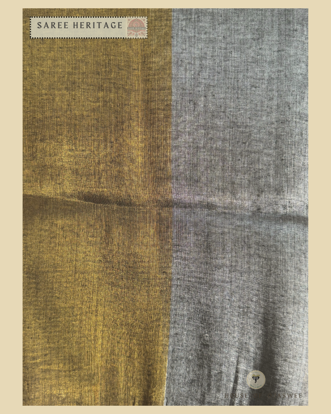 Metallic Gold Silver Tissue Silk Saree  