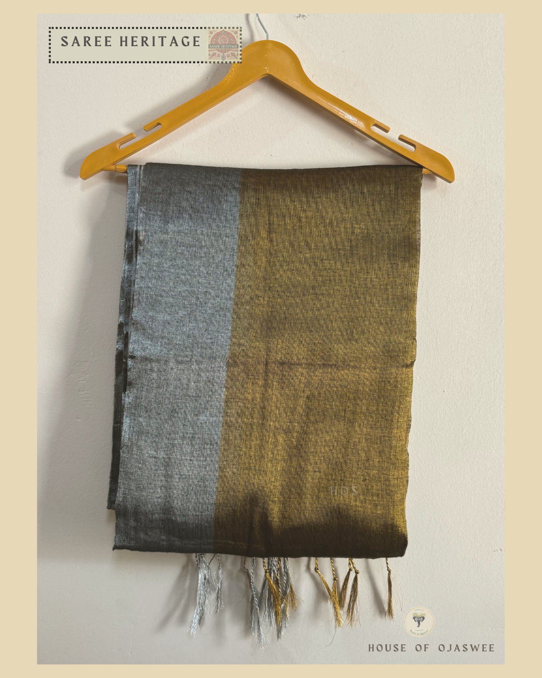 Metallic Gold Silver Tissue Silk Saree