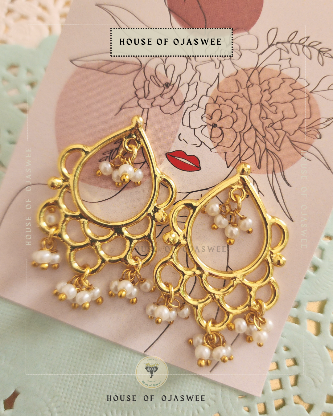 Engraved Tear-Drop Earring