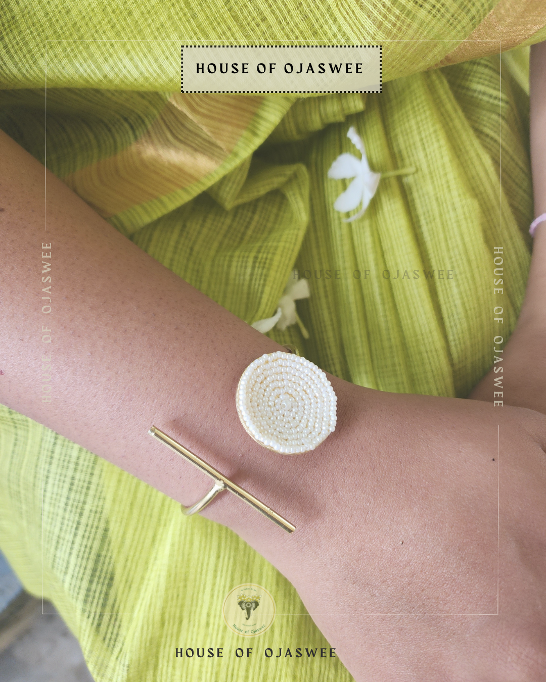 Moti Earrings and 1 Adjustable Kada
