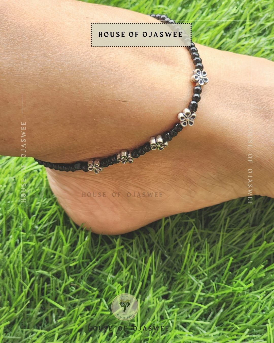 Flower with beads Anklets [single anklet only]
