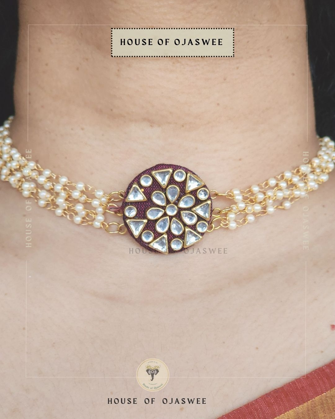 Kundan-Moti Choker [Design 5]