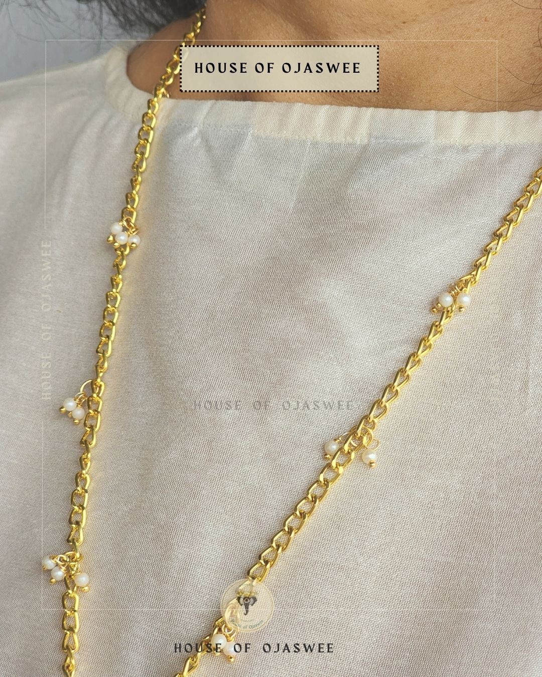 Kundan-Moti Long Necklace [Design 3]