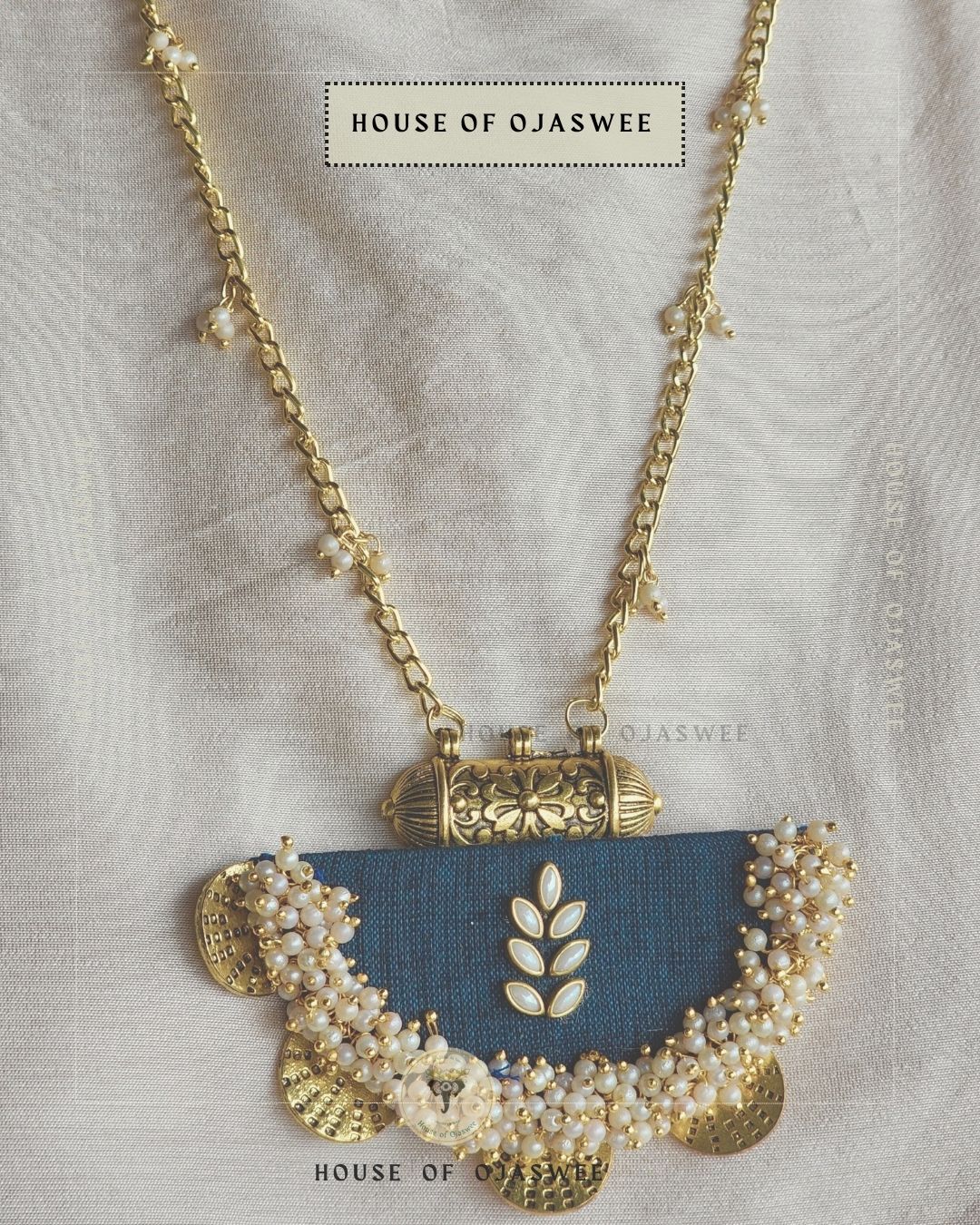 Kundan-Moti Long Necklace [Design 3]