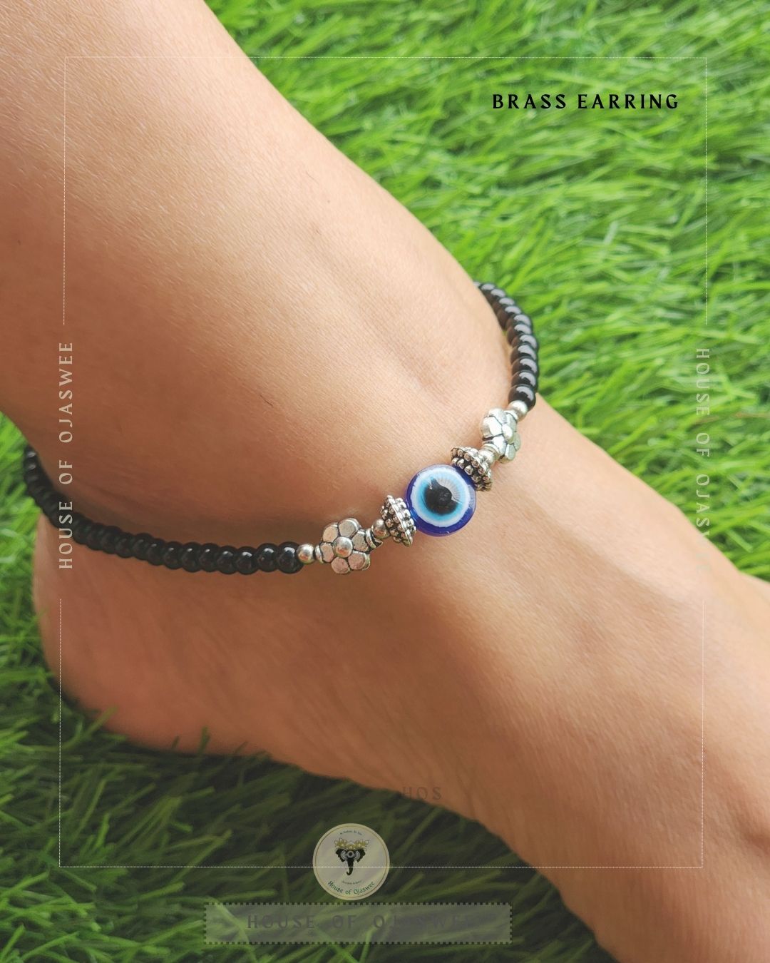 Evil eye with flower Anklets[single anklet only]