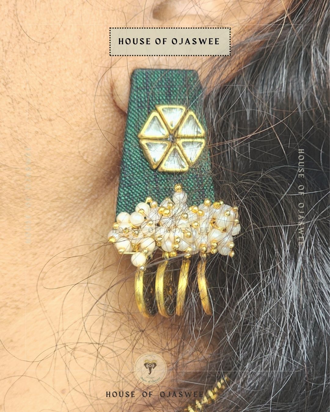 Kundan-Moti Long Necklace [Design 5]