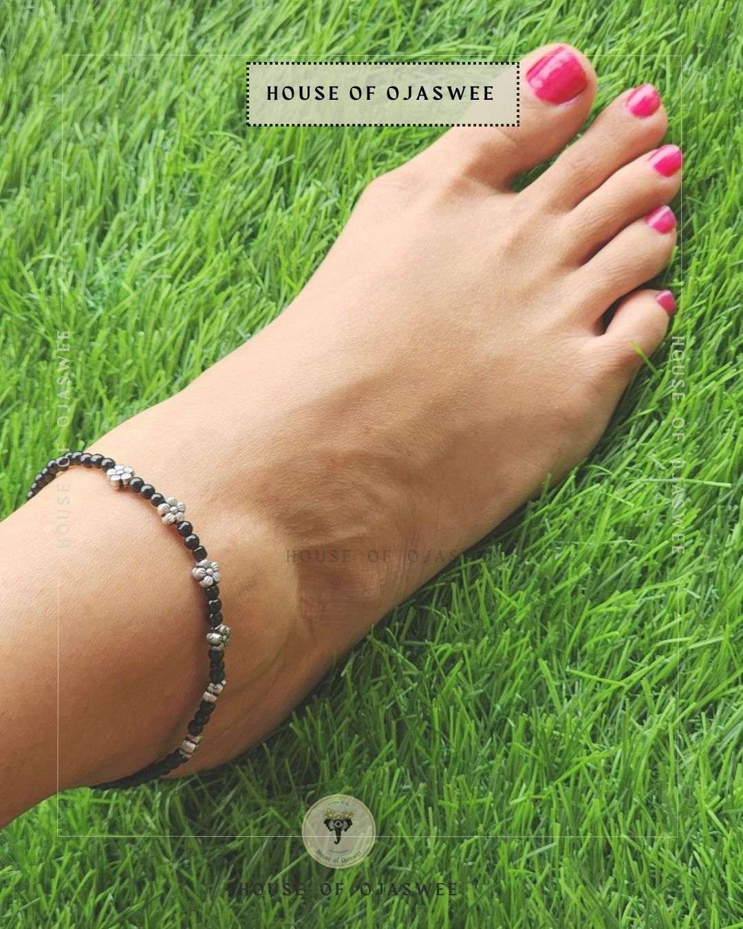 Flower with beads Anklets [single anklet only]