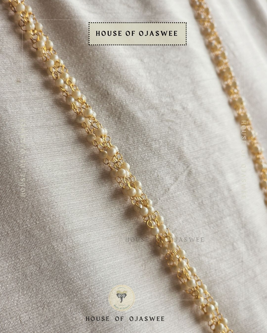 Kundan-Moti Long Necklace [Design 5]
