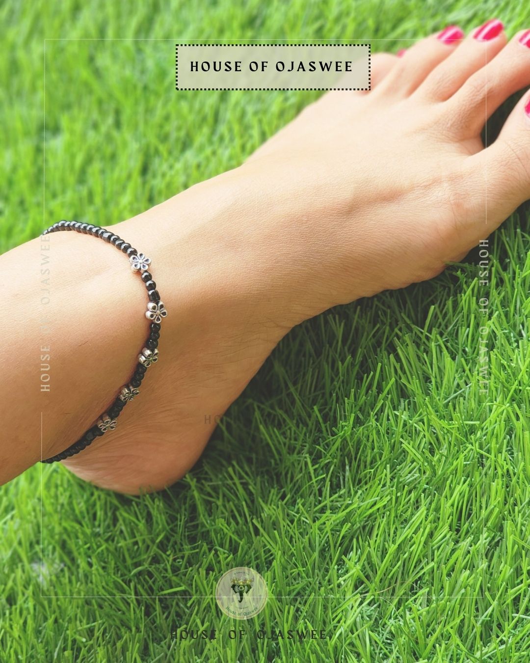Flower with beads Anklets [single anklet only]