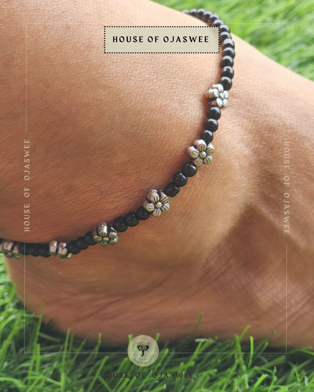Flower with beads Anklets [single anklet only]