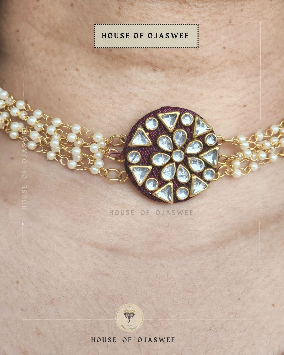 Kundan-Moti Choker [Design 5]