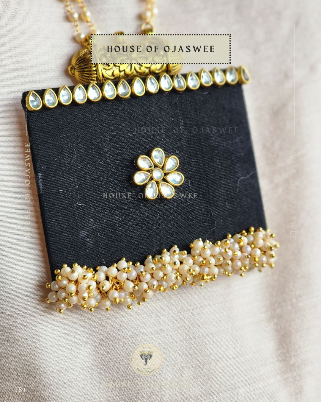 Kundan-Moti Long Necklace [Design 1]
