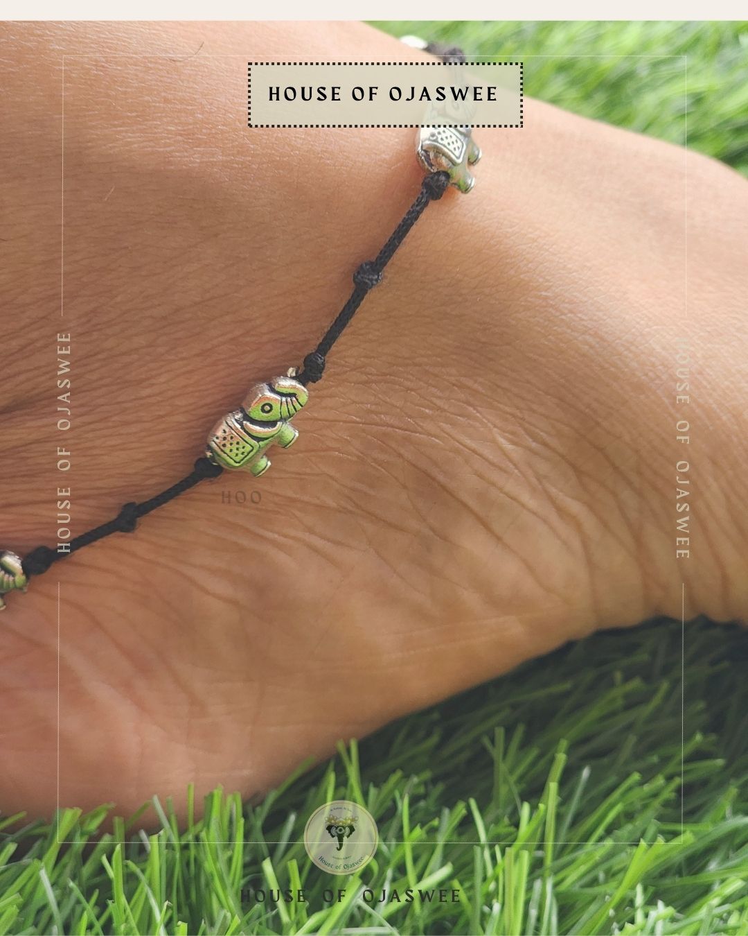  Elephants thread Anklet [Single anklet only]