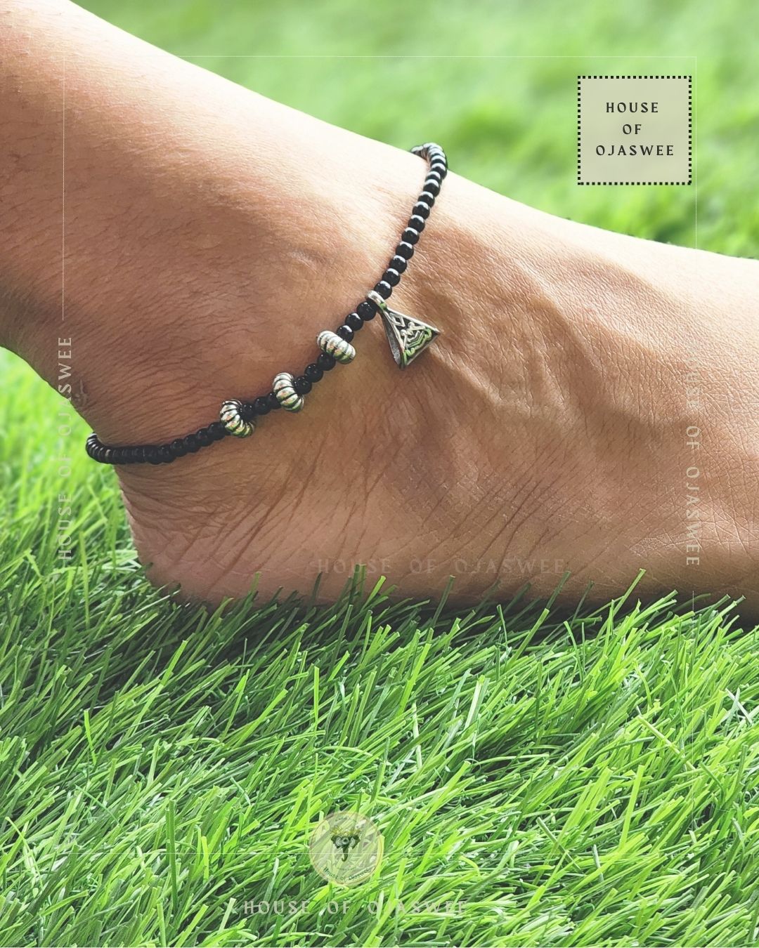 Triangle and beads Anklets [Single anklet only]