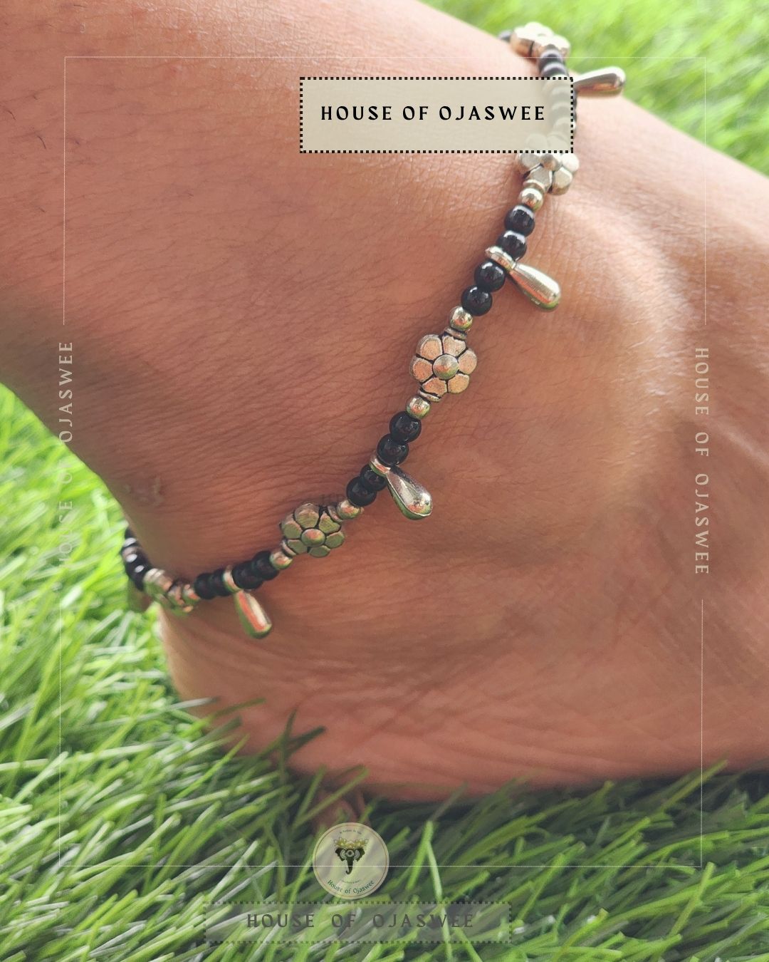 Flower and ghungroo Anklets[single anklet only]