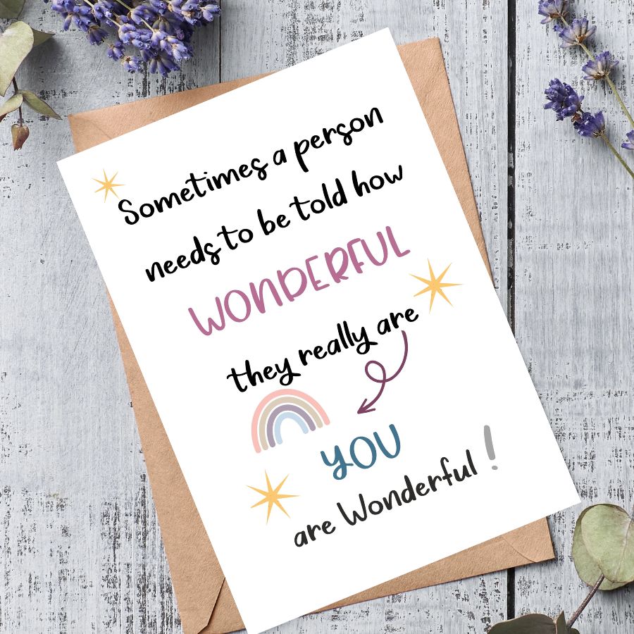 You are Wonderful A6 Card & Envelope
