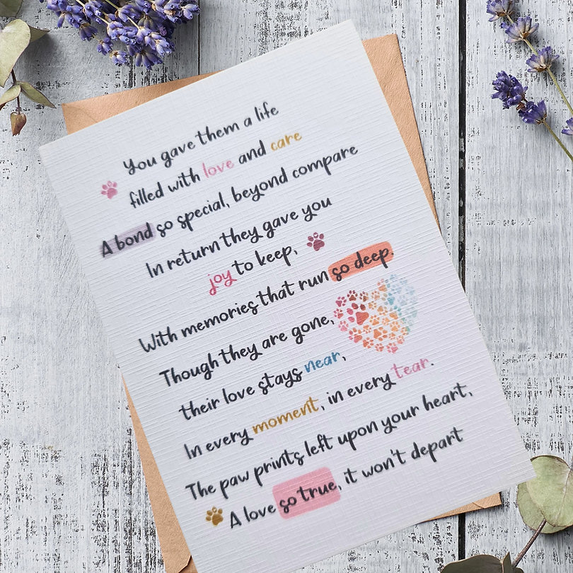 Pet Loss A6 Card & Envelope