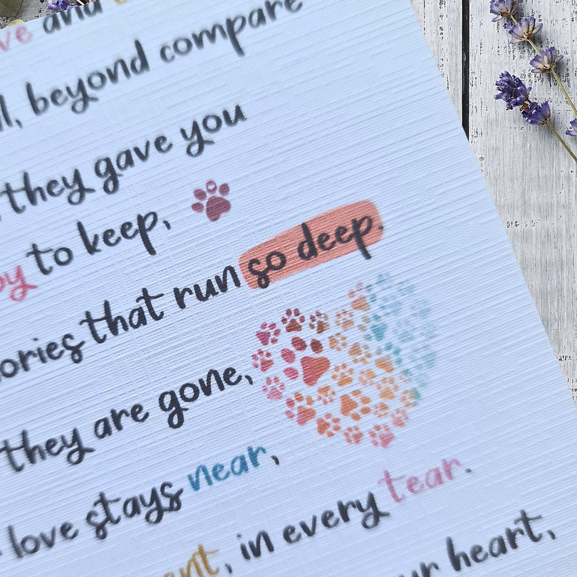 Pet Loss A6 Card & Envelope