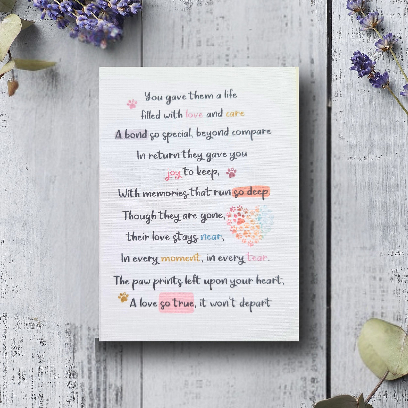 Pet Loss A6 Card & Envelope