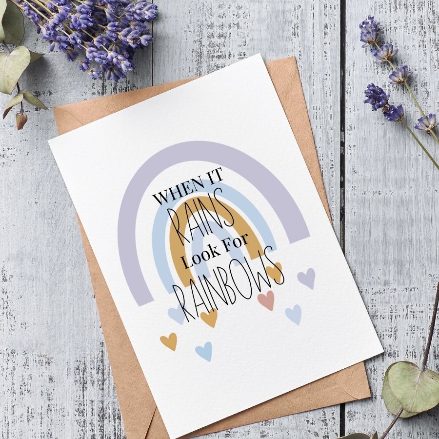 When it Rains Look for Rainbows A6 Card & Envelope