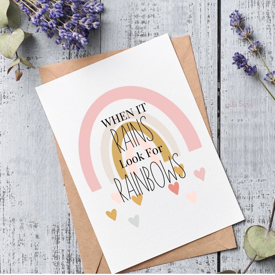 When it Rains Look for Rainbows A6 Card & Envelope