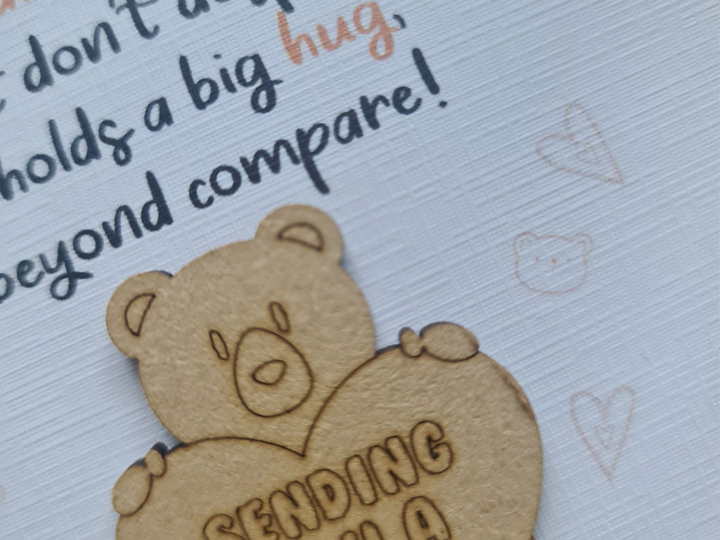 Bear Hug Pocket Token A6 Card & Envelope