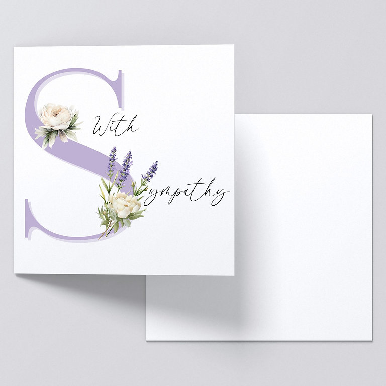 Lavender & Peony Sympathy Card & Envelope