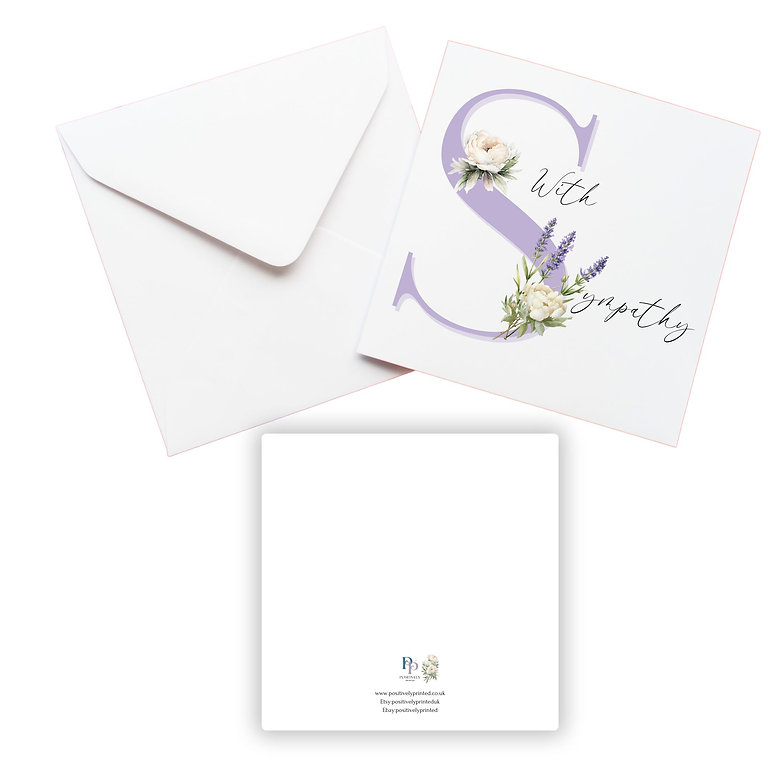 Lavender & Peony Sympathy Card & Envelope