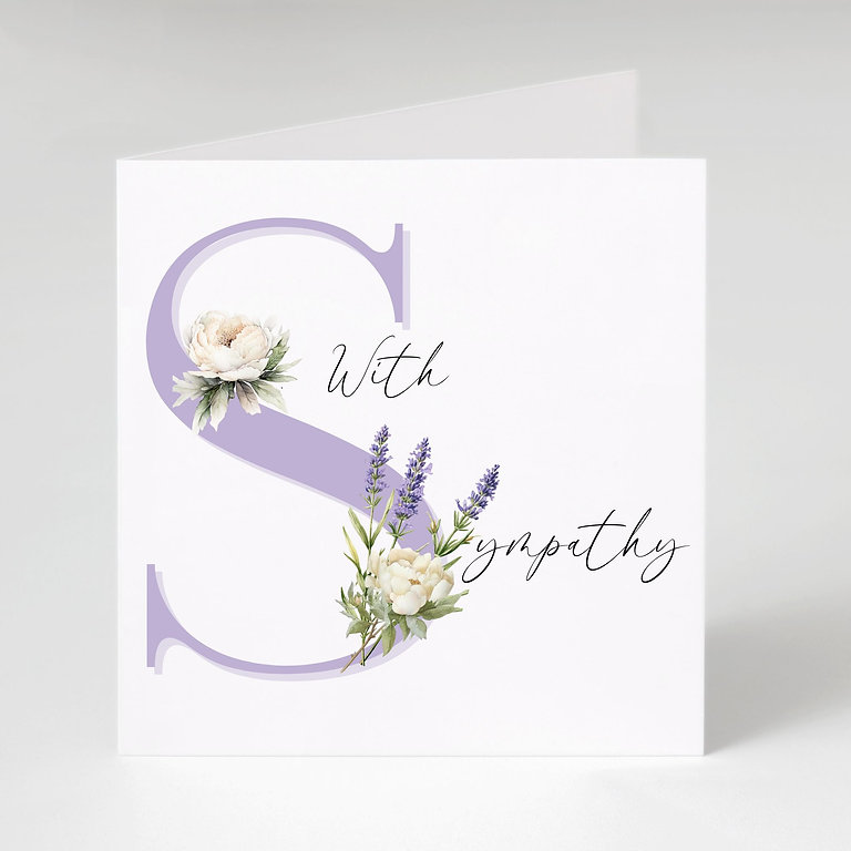 Lavender & Peony Sympathy Card & Envelope