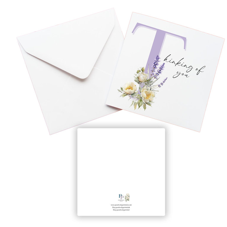 Lavender & Peony Thinking of You Card & Envelope
